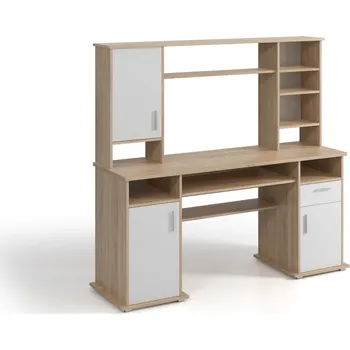 Psací stůl Psací stůl Vigo 160 cm s nástavcem dub Sonoma/bílý