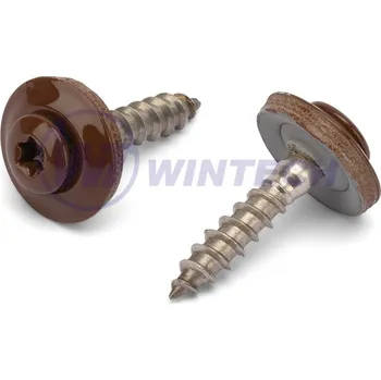 Vrut WINTECH Klemp.šroub + EPDM, RAL 8011 4,5 x 25 TX A2 Balení: 200 ks SIBAK45025AK3K
