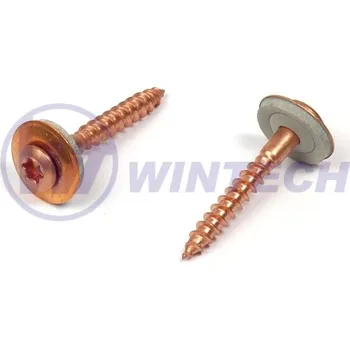 Spojovací materiál Klemp.šroub + EPDM, TX20 4,5 x 35 A2, CU Balení: 200 ks SIBAK45035BA4K