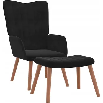 Křeslo Relaxační křeslo s podnožkou černé 61,5 x 69 x 95,5 cm