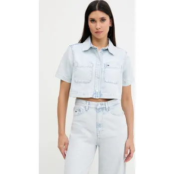 Pánské oblečení Košile s bavlnou Tommy Jeans DW0DW21072 modrá 50J, vel. L