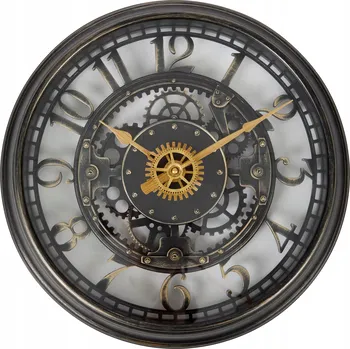 Hodiny NÁSTĚNNÉ HODINY VELKÉ 29 cm OZUBENÁ KOLA EFEKTNÍ