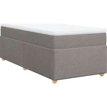 Postel Kontinentální postel 200x90 cm taupe s pružinovou matrací a topperem