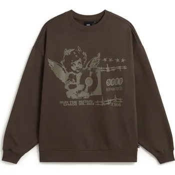 Dámské oblečení mikina dámská VANS Earthbound OS Crew Coal Brown - XXS
