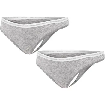 Kalhotky Dámská tanga Calvin Klein 000QD3788E 8HT ŠEDÁ (2 BALENÍ) Velikost: M