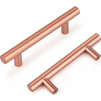 Nábytkové kování Nábytkové úchytky relingové 76mm na skříňku růžové zlato z oceli 10 Ks