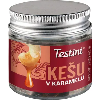 Testini Kešu ořechy v karamelu Testini®, 90g Balení: 1 KRABICE - 8 ks