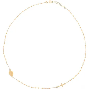 Náhrdelník Argento 9A038 Zlatý náhrdelník - křížek, Zázračná medailka, délka 42 až 45 cm