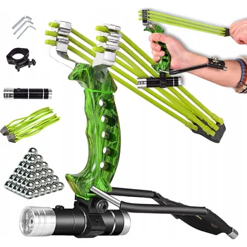 Prak Silný skládací prak s laserovým zaměřovačem pro lov + 100 kuličky