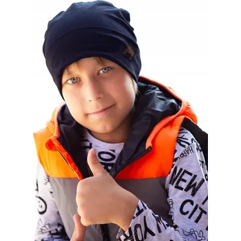 Čepice Chlapecká přechodná bavlněná Čepice Jeep, tmavě modrá, 46-48 YOCLUB