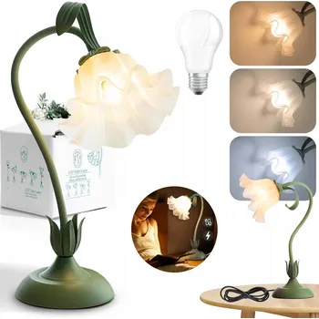 Lampička LAMPA FLOWER LIGHT - 3 TEPLOTY BARVY, REGULACE, DO LOŽNICE, NOČNÍ, VČETNĚ ŽÁROVKY