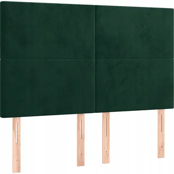 Čelo postele sametové tmavě zelené 144 x 5 x 118/128 cm