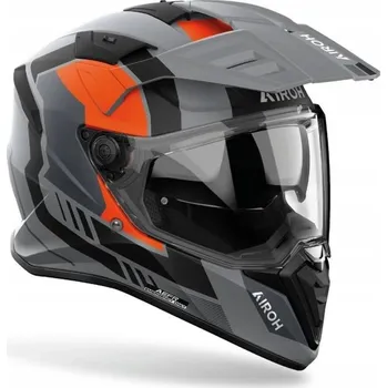 Helma na motorku Přilba AIROH BANDIT HORN ORANGE MATT oranžová šedá černá + DÁRKY ZDARMA