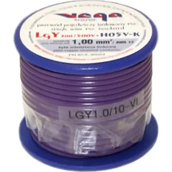elektrický kabel Kabel LGY/H05V-K 1,00 mm2 10 m Fialový