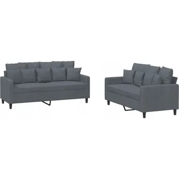 Pohovka Dvoumístná pohovka samet, tmavě šedá, 138x77x80 cm