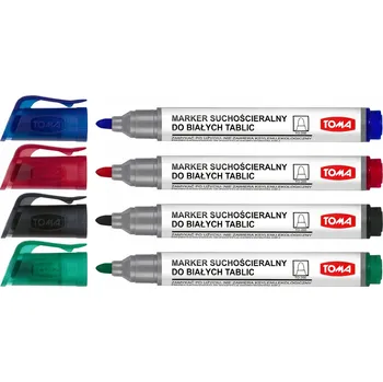 Popisovač na bílou tabuli, vícebarevný Toma, 4 ks