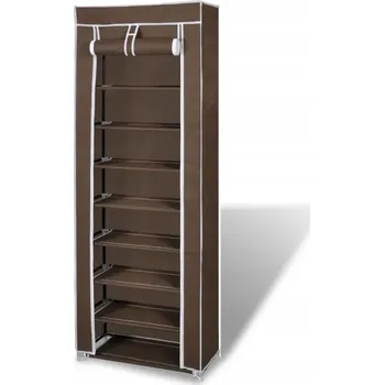 Botník Hnědý botník, 57 x 29 x 162 cm, 8 polic, s krytem