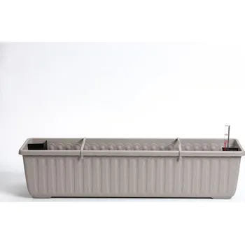 Květináč Plastia Samozavlažovací truhlík Siesta LUX 80x20x19 taupe
