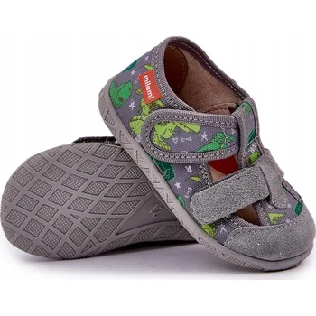 Dívčí bačkory MILAMI pružné a lehké dětské papuče 118-4DINO-GREY velikost 23