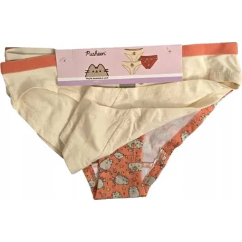 Kalhotky KALHOTKY DÁMSKÉ KALHOTKY 3-pack PUSHEEN THE CAT velikost S béžová oranžová 453