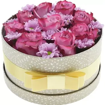 Dárková krabička Krabička květin LAILA šampaň 18x8cm