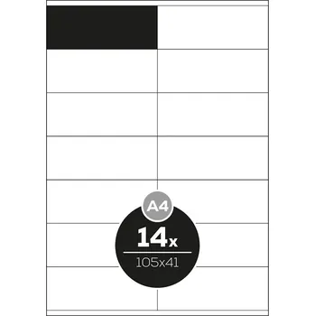 Samolepící etiketa Altryal Etikety Top Stick A4/100 ks, 105x41 mm - 14 etiket, bílé 454544