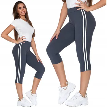 Dámské legíny Dámské sportovní legíny 3/4 Klasické Legíny Fit s lampasem MORAJ 3XL