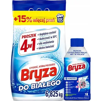 Prací prostředek Bryza Prášek na bílé prádlo 6,825 kg + Tekutý prací prostředek do pračky 250 ml