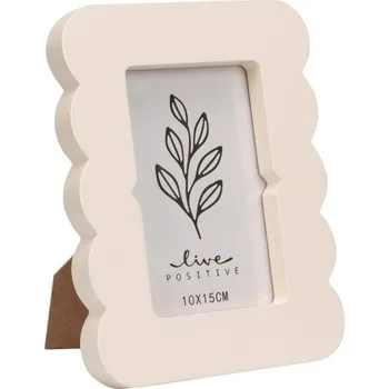 Obraz RÁMEČEK NA FOTOGRAFII MDF S VLNITÝM OKRAJEM 16 X 2,2 X 20,8 CM ECRU