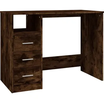 Psací stůl Počítačový stůl kouřový dub 102 x 50 x 76 cm se 3 zásuvkami