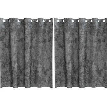 Prostěradlo Šedé sametové závěsy 140 x 140 cm, sada 2 ks