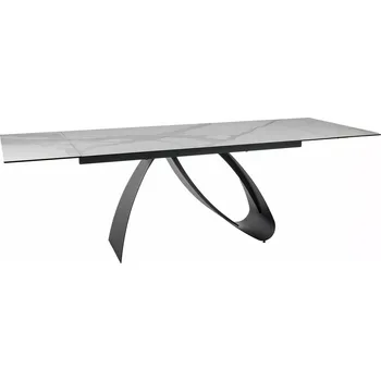 Jídelní stůl Jídelní rozkládací stůl Diuna 160/240 cm keramika bílý mramor/černý