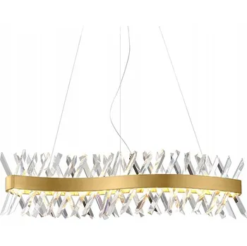 Amsterdam Long - Lustr 85 cm, LED, Kartáčovaná mosaz, Křišťál K9, nad