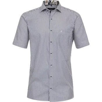 Pánská košile Casa Moda velká pánská pruhovaná košile s krátkým rukávem 844258600-100 bílá a tmavě modrá (52R)
