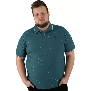 Pánské tričko Velká pánská polo tričko s krátkým rukávem vzorovaná Double Urban Outfitters PS-3036 námořní (6XL)