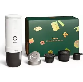 Kávovar Outin Nano Přenosný Aku Espresso kávovar bílá + Basket Plus sada (Vánoční set) (OTEM-01-PW-PLUS)