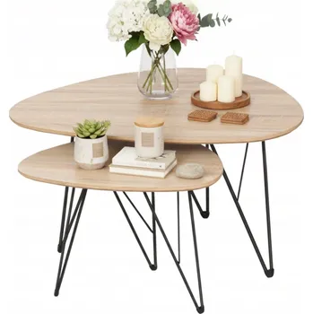 Konferenční stolek Konferenční stolek Szchara oválný 90 x 60 x 45,5 cm, buk světlý