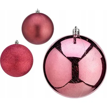 Vánoční dekorace Krist+ Vánoční Vánoční Baňky 00799 Růžové plastové Ø 10 cm 6 Kusů