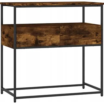 Konferenční stolek Konzolový stolek, kouřový dub, 75 x 40 x 75 cm, s kovovým rámem