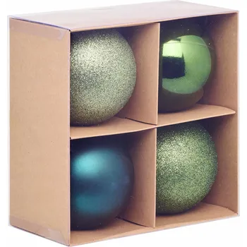 Vánoční dekorace Atmosphera Sada vánočních koulí, Ø 10 cm, olivové, 4 kusy