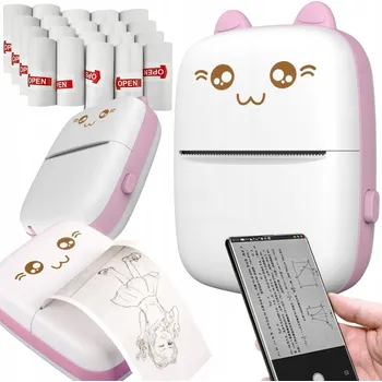 Příslušenství pro čtečku elektronické knihy PŘENOSNÁ TERMOTISKÁRNA DRUKUŚ MINI NA FOTKY, TAHÁKY, BLUETOOTH TISK