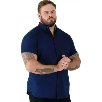 Pánská košile Pánská velká hladká košile s krátkým rukávem Duke D555 James tmavě modrá (2XL)