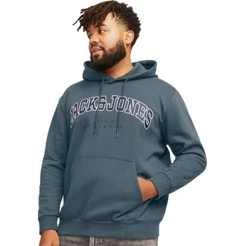 Pánská mikina Velká pánská mikina s kapucí přes hlavu od značky Jack & Jones 12258867 šedo-modrá (7XL)
