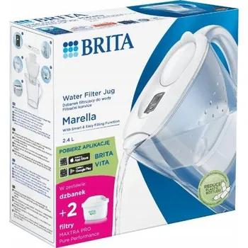 Filtrace vody Filtrační konvice na vodu Brita Marella 2,4L 2 náplně Bílá
