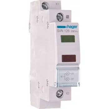 Jistič HAGER Modulární LED kontrolka 2P 230V SVN126 Dvojitá zelená červená