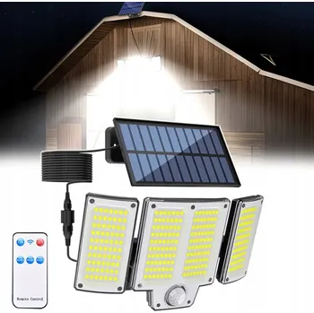 Venkovní osvětlení SOLÁRNÍ LAMPA S HALOGENEM, SENZOREM POHYBU A SOUMRAKU, 280 LED, PRO ZAHRADU NEBO GARÁŽ