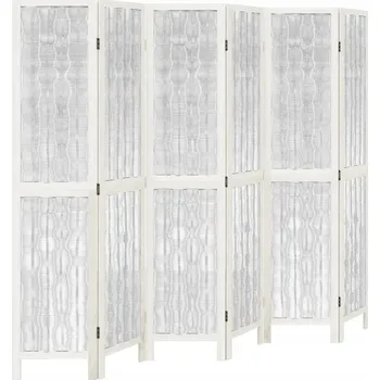 Paraván Dekorační Paraván Bílý Masivní Dřevo Paulownia 210x180 cm
