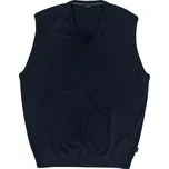 Velká pánská vesta bez rukávů do véčka Double Urban Outfitters KNIT-8022 tmavě modrá (4XL)