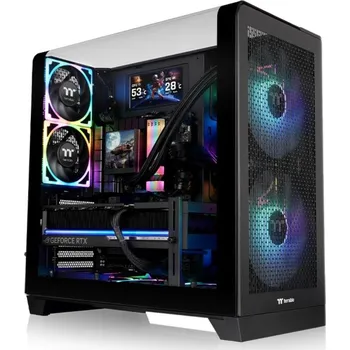 PC skříň THERMALTAKE Case View 390 Air, ATX, Průhledná bočnice, 2x 120mm Fan, černá CA-11F-00M1WN-00
