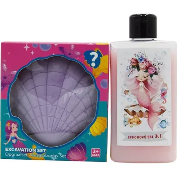 Sprchový gel Sada pro holky - sprchový gel 3v1 200 ml a archeologická hračka (mušle)